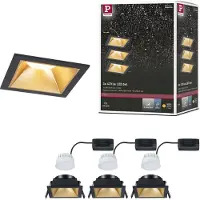 Paulmann 93129 Cole LED-inbyggnadsbelysning Set 3 st LED 6 W Svart, Guld (matt)