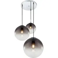 Globo Glas pendellampa Varus, dimbar, Aluminium / grå / zink, Vardagsrum / matsal, Glas, Pendellampa