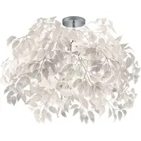 TRIO Leuchten Taklampa Leavy, dimbar, Vitt / opal, Vardagsrum / matsal, Syntetmaterial, Taklampa