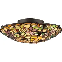 QUOIZEL Tiffany taklampa Kami, Multifärgad, Vardagsrum / matsal, Glas, Tiffany, Taklampa