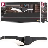 Paulmann LED utomhus vägglampa Pekana, Svart, Aluminium / grå / zink, Modern, LED-vägglampa utomhus