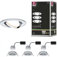 Paulmann 93488 Nova Inbyggnadsbelysning Set 3 st LED LED 18 W Krom (glänsande)