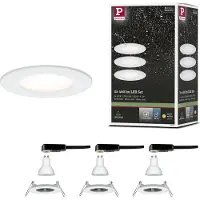 Paulmann 934.78, Nedtryckbar spotlight, GU10, 3 lampor, LED, 2700 K, Vit