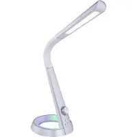 Globo Lighting LED skrivbordslampa Mitti, dimbar, Förkromad / silver, Arbetsrum / kontor, Syntetmaterial, Modern, LED-bordslampa