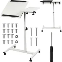 Macleans mobilt skrivbord/bärbart stativ MC-121 W, vit, höjdjusterbart 59-89 cm, max 30 kg