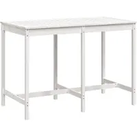 vidaXL Trädgårdsbord vit 159,5x82,5x110 cm massiv furu