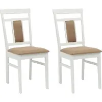 vidaXL Matstol 2 pcs Vit och brun Massiv Gummiträ