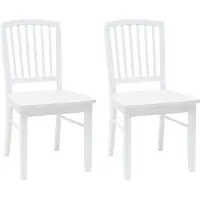 vidaXL Matstolar 2 pcs Vit 50 x 52,5 x 91 cm Massiv Gummiträ