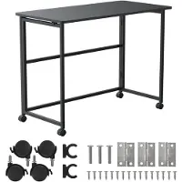 Macleans folding desk, black, mobile, 100x50cm, max. 50kg MC-1250 B
