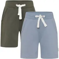 Minymo Shorts - 2-pack - Blå/Grön - - 10 år (140) - Shorts