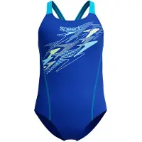 Speedo Baddräkt - Medley Logo Medaljör - Deep Sapphire/Maya Bl - - 5-6 år (110-116) - Badkläder