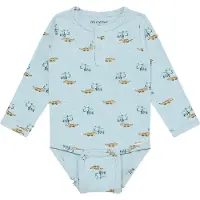 Minymo Body l/ä - Niagara Mist m. Djur - - 62 - Body L/Ä