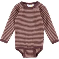 Joha Body l/ä - Ull - Rose m. Ränder - - 70 - Body L/Ä