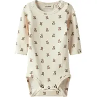 Lil´ Atelier Lil' Atelier Body l/ä - Noos - NbnGayo - Turturduva/Nallebjörn - - 74 - Body L/Ä