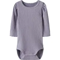 Name it Body l/ä - Rib - NbfDemi - Lavender Grå - - 50 - Body L/Ä