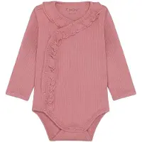 Fixoni Omlottbody l/ä - Rib - Dusty Rose - - 62 - Body L/Ä