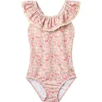 Wheat Baddräkt - UV40+ Doris - Powder Blommor Anka Snäckskal - - 4 år (104) - Badkläder