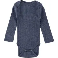 Smallstuff Body l/ä - Ull - Denim Melerad - - 1 år (80) - Body L/Ä