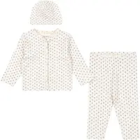 Fanga Fontana Set - Cardigan/Leggings/Mössa - Bello - Punto Blue - - 12 mån - Cardigan
