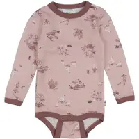 Joha Body l/ä - Ull/Bambu - Rosa m. Tryck - - 70 - Body L/Ä