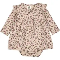 Müsli Klänningsbody l/ä - Zinna - Oak/Nostalgi Rose/Deep Green - - 1 år (80) - Body L/Ä