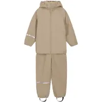 CeLaVi Regnkläder m. Hängslen - PU - White Pepper - - 80 - Regnkläder