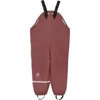 CeLaVi Regnbyxor m. Hängslen - Återvunnet PU - Rose Brown - - 80 - Regnbyxor