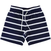 Petit Crabe Badshorts - Alex - Marinblå/Vitrandig - - 5-6 år (110-116) - Badkläder