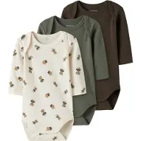 Name it Bodies - l/ä - 3-pack - Noos - NbmBody - Jet Ström/Med T - - 50 - Body L/Ä