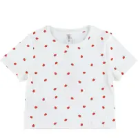 Kids Only GIRLS T-shirt 'KOGBella' röd / vit