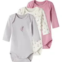 Name it Bodies l/ä - 3-pack - Noos - NbfBody - Jet Stream/med Li - - 2 år (92) - Body L/Ä