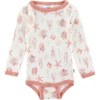 Joha Body l/ä - Ull - Rosa m. Tryck - - 50 - Body L/Ä