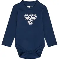 Hummel Body l/ä - hmlMini - Dress Blues m. Logo - - 2 år (92) - Body L/Ä