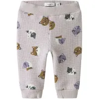 Name it Sweatpants - Våffeltyg - NbfTammie - Lilac Marble m. Try - - 1 år (80) - Sweatpants