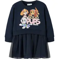 Name it Klänning - Sweat/Tyll - NmfJara - Paw Patrol - Marinblå - - 3 år (98) - Klänning