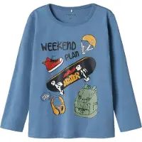Name it Tröja - NmmPlasse - Coronet Blue - - 4 år (104) - Tröja