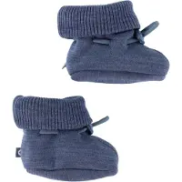 Smallstuff Tofflor - Ull - Denim Melerad - - 80/86 - Tofflor