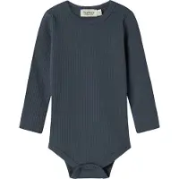 MarMar Body l/ä - Rib - Modal - Noos - Blå - - 62 - Body L/Ä