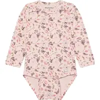 Minymo Body l/ä - Mauve Krita m. Tryck - - 62 - Body L/Ä