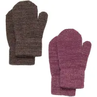 CeLaVi Vantar - Ull/Polyester - 2-pack - Mjuk Mauve m. Glitter - - 3-6 år - Vantar