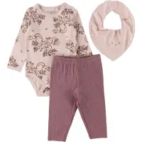 Fixoni Set - Leggings/Dregglisar/Body l/ä - Tystnad Violet - - 1 år (80) - Body L/Ä