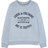 Zadig & Voltaire Sweatshirt - Pale Blue m. Tryck - - 12 år (152) - Sweatshirt