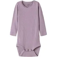Name it Body l/ä - Noos - Rib - NbfKab - Lavender Grå - - 56 - Body L/Ä