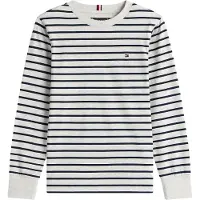 Tommy Hilfiger Tröja - Stripe - Light Grey Heather Stripe Grey - - 6 år (116) - Tröja