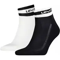 Levi's Ankelstrumpor - 2-pack - Svart/Vit - - 39/42 - Strumpor