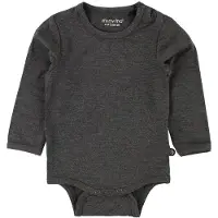 Minymo Body l/ä - Bambu - Koksgrå - - 50 - Body L/Ä