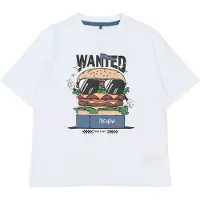 The New T-shirt - TnSteve - Bright White m. Burgare - - 9-10 år (134-140) - T-shirt