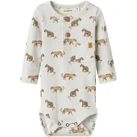 Lil´ Atelier Lil' Atelier Body l/ä - Rib - NbmGavo - Vapor Blue - - 62 - Body L/Ä