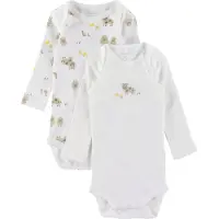 Name it Body l/ä - Noos - NbnBody - 2-pack - Bright White/Farm E - - 74 - Body L/Ä