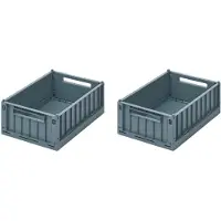 Liewood Förvaringslådor - 25x18x9,5 cm - Small - 2-pack - Whale - - One Size - Förvaringslåda